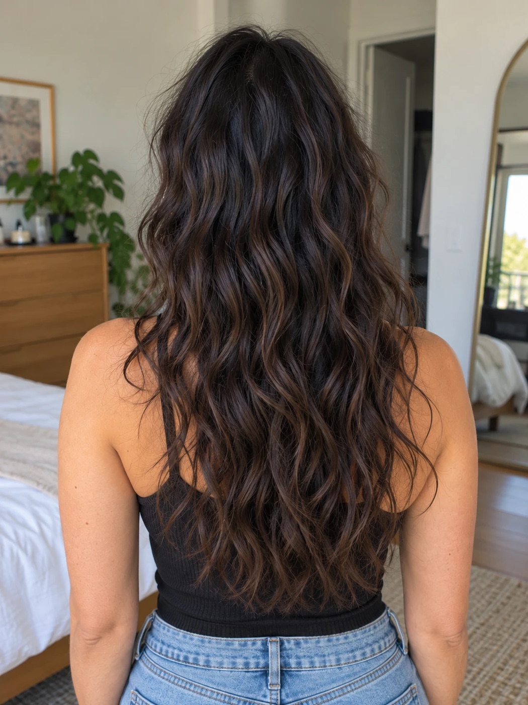 2B hair with a clear, repeating S from the mid-lengths down