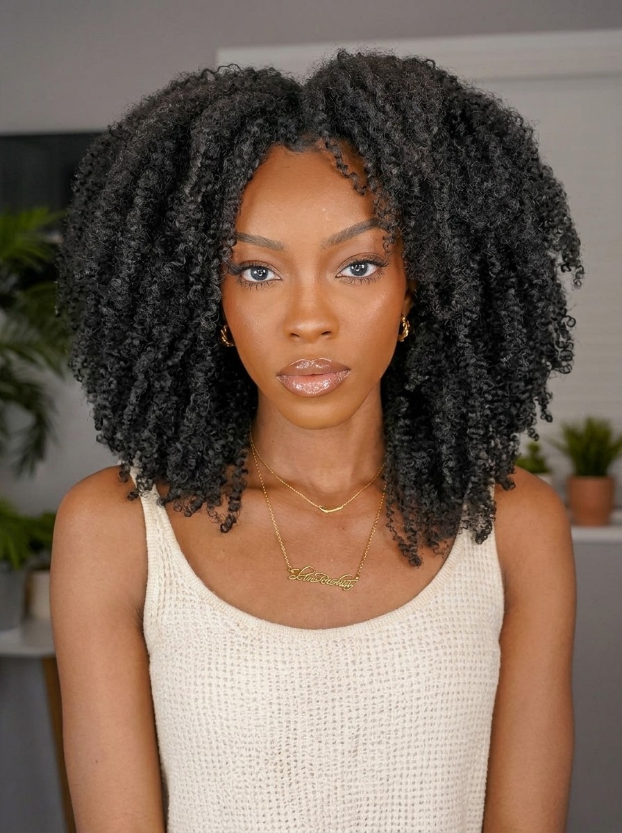 4A hair in small, round, defined coils