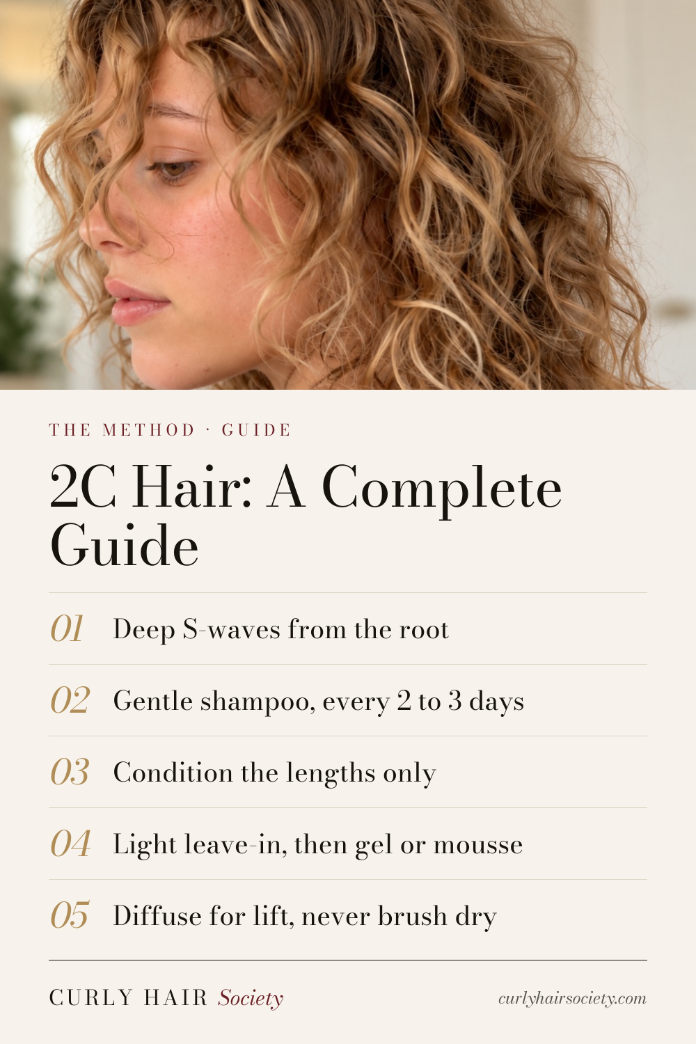 2C Hair: A Complete Guide, a summary graphic from Curly Hair Society